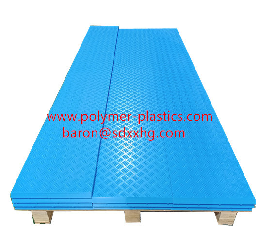 blue color UHMWPE and HDPE ground protection mat