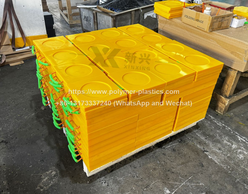 Heavy-Duty UHMWPE Plastic Outrigger Pad for Crane Leg Foot Support Trailer Level Pads