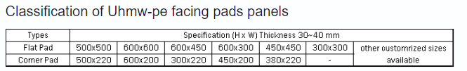 red color uhmwpe fender pad